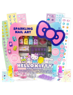 Kit de Arte de Uñas Hello Kitty - 4 Esmaltes y Accesorios