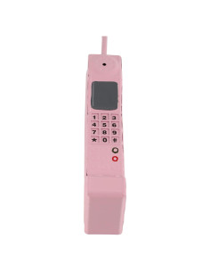 Adorno Teléfono Celular Retro Vintage Hierro Rosa 32x4x7cm