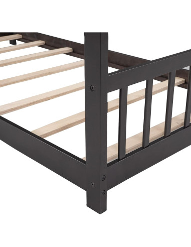 Cama Casa Twin Harper & Bright Designs de Madera Espresso