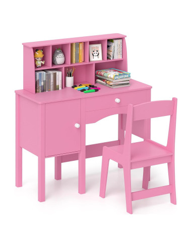 Conjunto de Escritorio y Silla para Niños Costzon Rosa