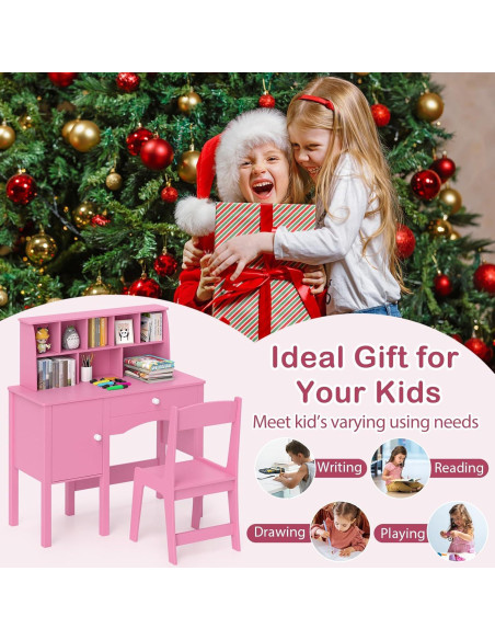 Conjunto de Escritorio y Silla para Niños Costzon Rosa