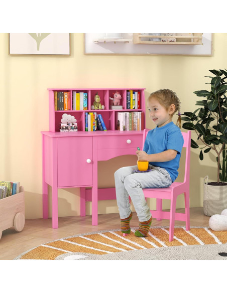 Conjunto de Escritorio y Silla para Niños Costzon Rosa