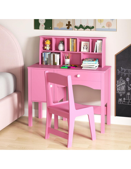 Conjunto de Escritorio y Silla para Niños Costzon Rosa