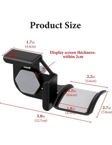 Soporte para Auriculares GEEKRIA Montaje en Pantalla Negro - 2 Piezas