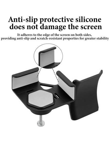 Soporte para Auriculares GEEKRIA Montaje en Pantalla Negro - 2 Piezas