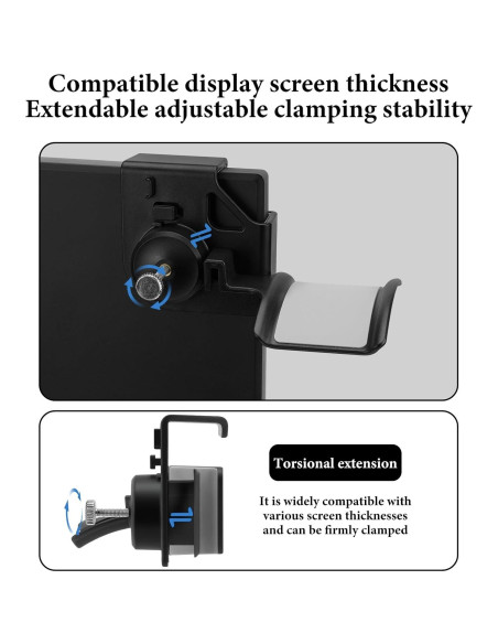 Soporte para Auriculares GEEKRIA Montaje en Pantalla Negro - 2 Piezas