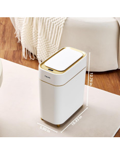 Basurero Automático Pukomc 9L Blanco Oro con Sensor Infrarrojo 2