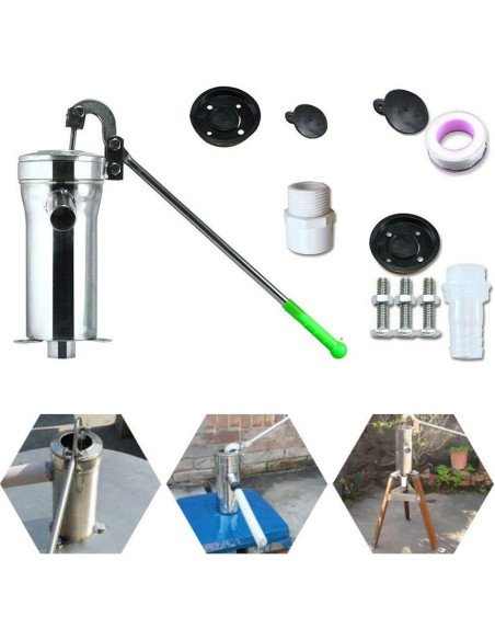 Bomba de Agua Manual Kunghei de Acero Inoxidable 8m