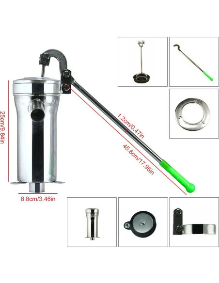 Bomba de Agua Manual Kunghei de Acero Inoxidable 8m