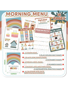 Kit de Menú de Mañana Fuyoooo para Preescolar - 16 Pósters Educativos 2