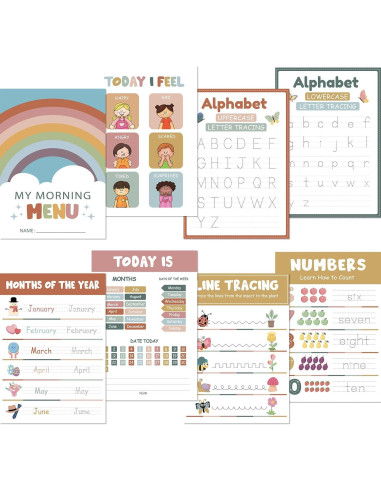 Kit de Menú de Mañana Fuyoooo para Preescolar - 16 Pósters Educativos