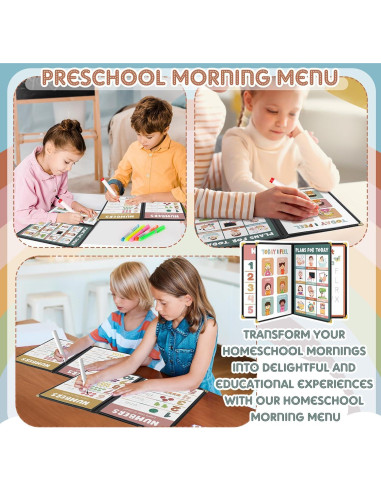 Kit de Menú de Mañana Fuyoooo para Preescolar - 16 Pósters Educativos