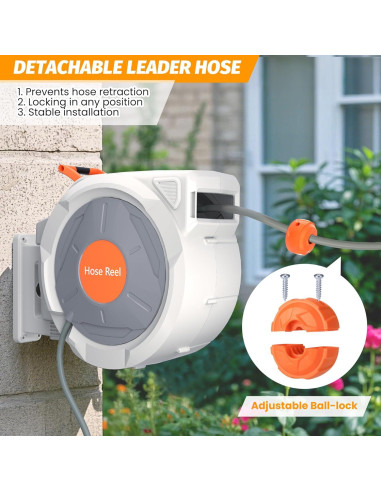 Carrete de Manguera de Jardín Retráctil Tropow 39.62m 9 Funciones