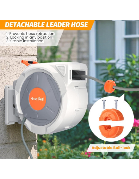 Carrete de Manguera de Jardín Retráctil Tropow 39.62m 9 Funciones