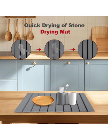 Alfombrilla de Secado de Piedra DNIEBW 61x41cm Antideslizante