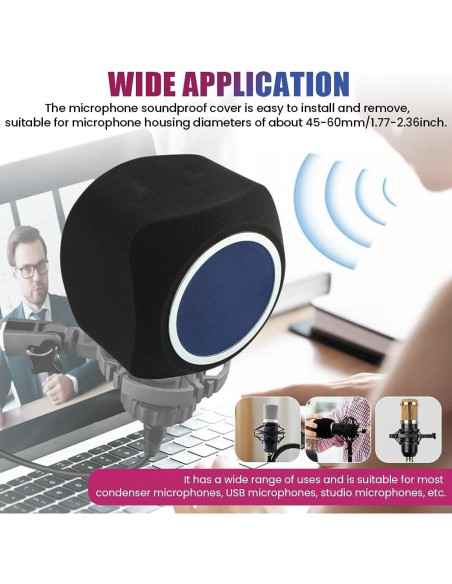 Escudo de Aislamiento para Micrófono Loyanger - Filtro de Ruido Azul