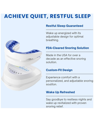 Dispositivo Bucal Antisnoring VitalSleep Ajustable - FDA