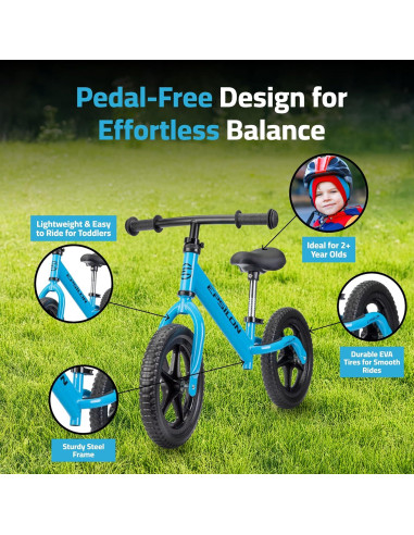Bicicleta de Equilibrio Epsilon Azul para Niños 2-6 Años