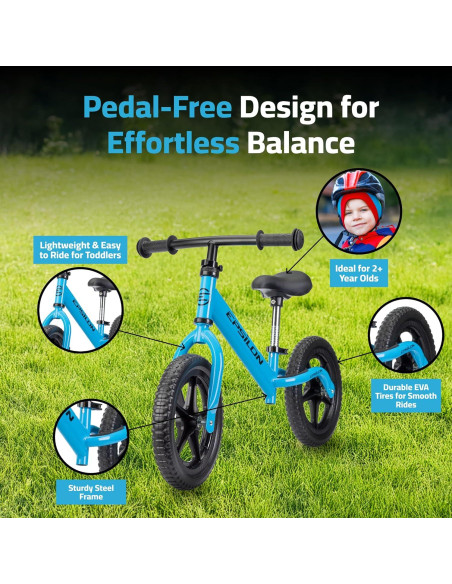 Bicicleta de Equilibrio Epsilon Azul para Niños 2-6 Años