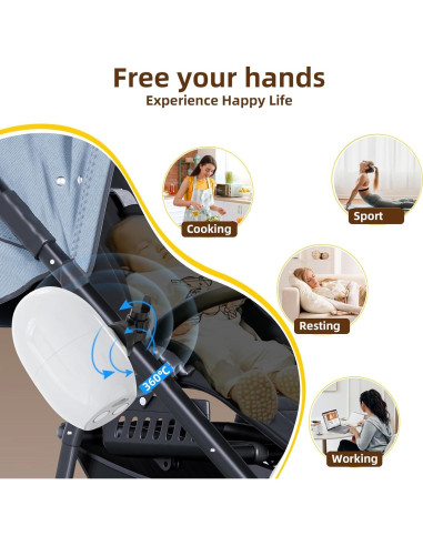 Mecedor Portátil para Bebés con Vibración y Apagado Automático