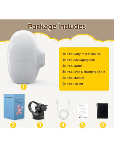 Mecedor Portátil para Bebés con Vibración y Apagado Automático