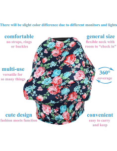 Fundas de Asiento de Coche para Bebés TUOKING - Multiusos Azul Marino 2