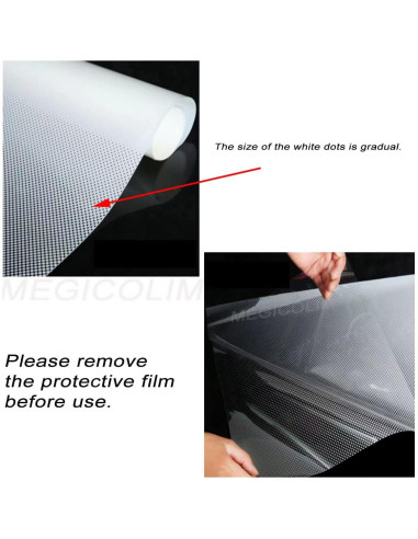 Película de Ventana Decorativa MEGICOLIM 45x152cm Puntos Gradiente