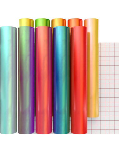 Paquete de 10 Hojas de Vinilo Holográfico Kassa 30.48 cm