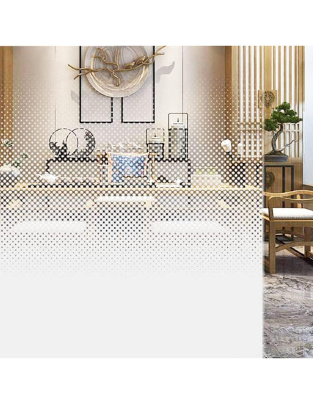 Película de Ventana Decorativa MEGICOLIM 45x152cm Puntos Gradiente