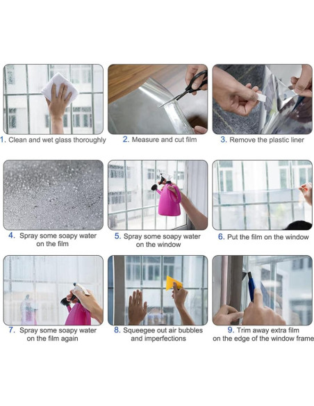 Película de Ventana Decorativa MEGICOLIM 45x152cm Puntos Gradiente