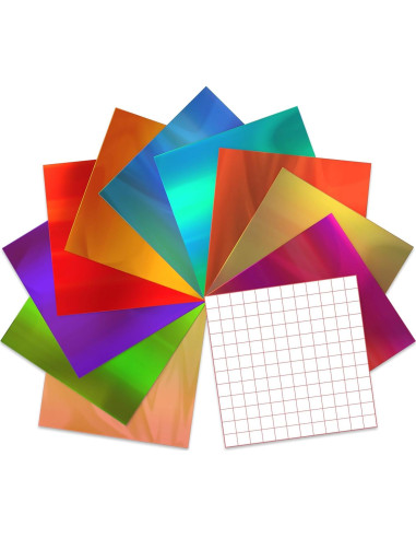 Paquete de 10 Hojas de Vinilo Holográfico Kassa 30.48 cm