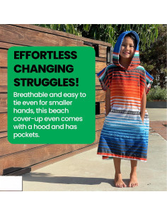 Poncho Toalla de Cambio COR Surf para Niños - Microfibra Azul 2