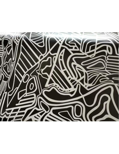 Película de Vinilo Mate Sky Auto INC con Patrón Líneas 60 cm