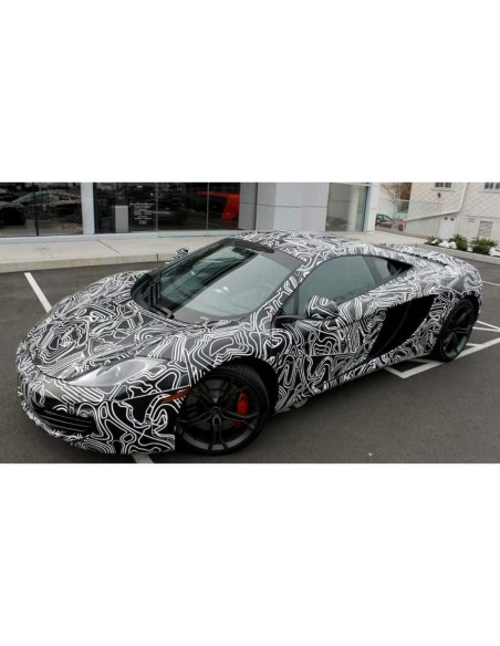 Película de Vinilo Mate Sky Auto INC con Patrón Líneas 60 cm