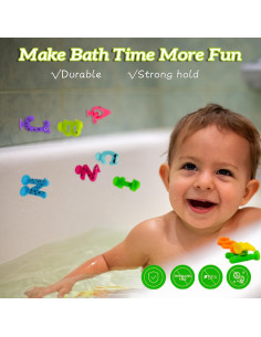 Juguetes de Baño de Succión LZSSAS 26 PCS Letras Sensory 2