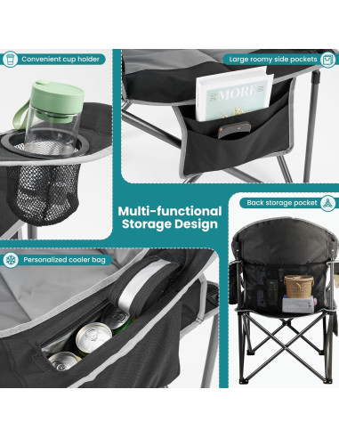 Silla de Camping Plegable OLIXIS Alta Resistencia 204kg