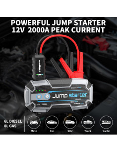 Arrancador de Batería Portátil Aligoo Boost 2000 2000A IP67 2