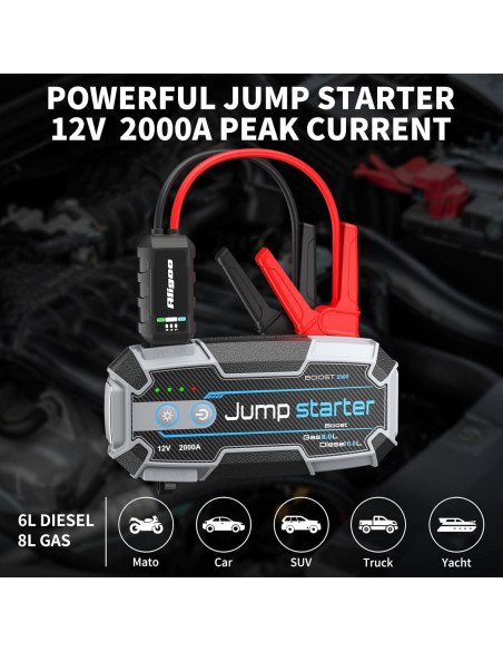 Arrancador de Batería Portátil Aligoo Boost 2000 2000A IP67