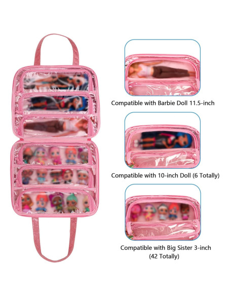 Bolsa de Transporte LoDrid Rosa para Muñecas LOL y Barbie