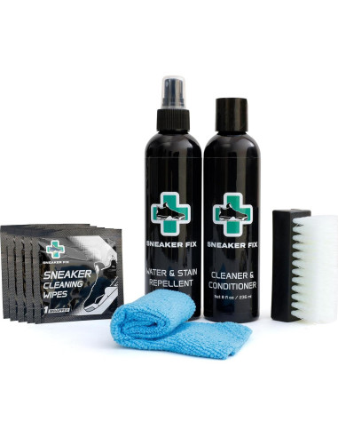 Kit de Limpieza de Zapatos Aid - Limpiador, Acondicionador y Cepillo