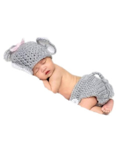 Atuendo de Fotografía para Bebés Recién Nacidos Gris