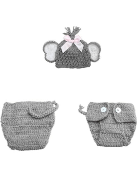 Atuendo de Fotografía para Bebés Recién Nacidos Gris