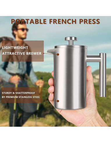 Cafetera Prensa Francesa 350ml SZHETEFU Acero Inoxidable