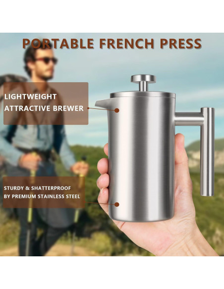 Cafetera Prensa Francesa 350ml SZHETEFU Acero Inoxidable