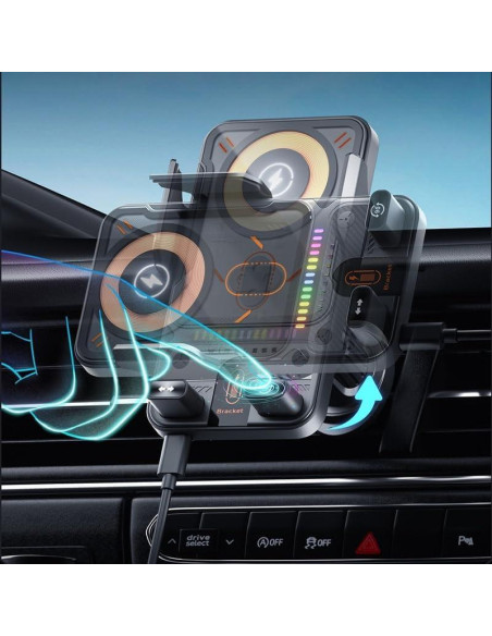 Soporte de coche para teléfono Siplip SYMX4-1 con carga inalámbrica