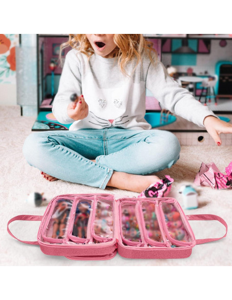 Bolsa de Transporte LoDrid Rosa para Muñecas LOL y Barbie