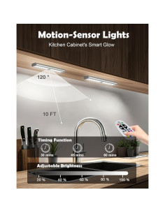 Luces Bajo Gabinete SZOKLED 4 Pcs con Sensor de Movimiento RGB 2