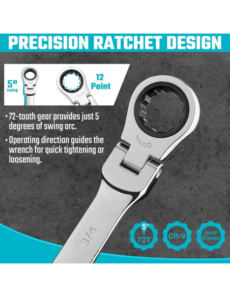 Juego de Llaves de Carraca Flexible DURATECH 22 Piezas 6-18mm