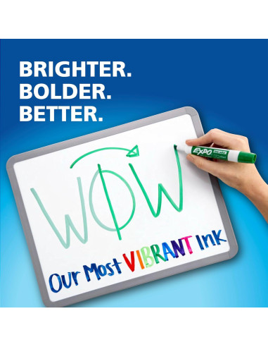 Marcadores de Pizarra Blanca EXPO, 8 Colores Vibrantes, Punta Chisel