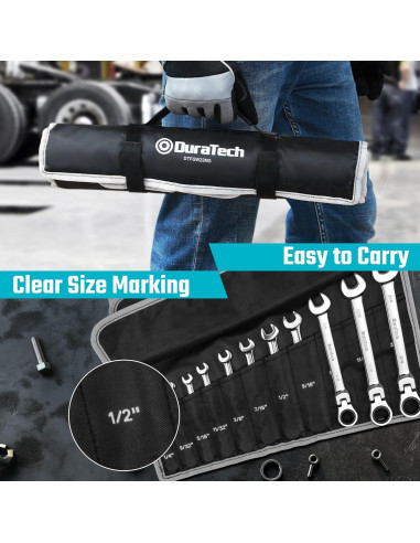 Juego de Llaves de Carraca Flexible DURATECH 22 Piezas 6-18mm